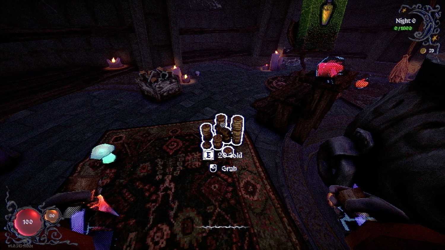 Gameplay showing Piss-Yuk being used on various objects